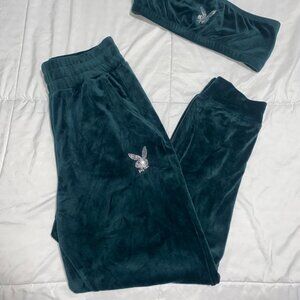 PLAYBOY - Velour Pants with Rhinestones (tube top is separate)